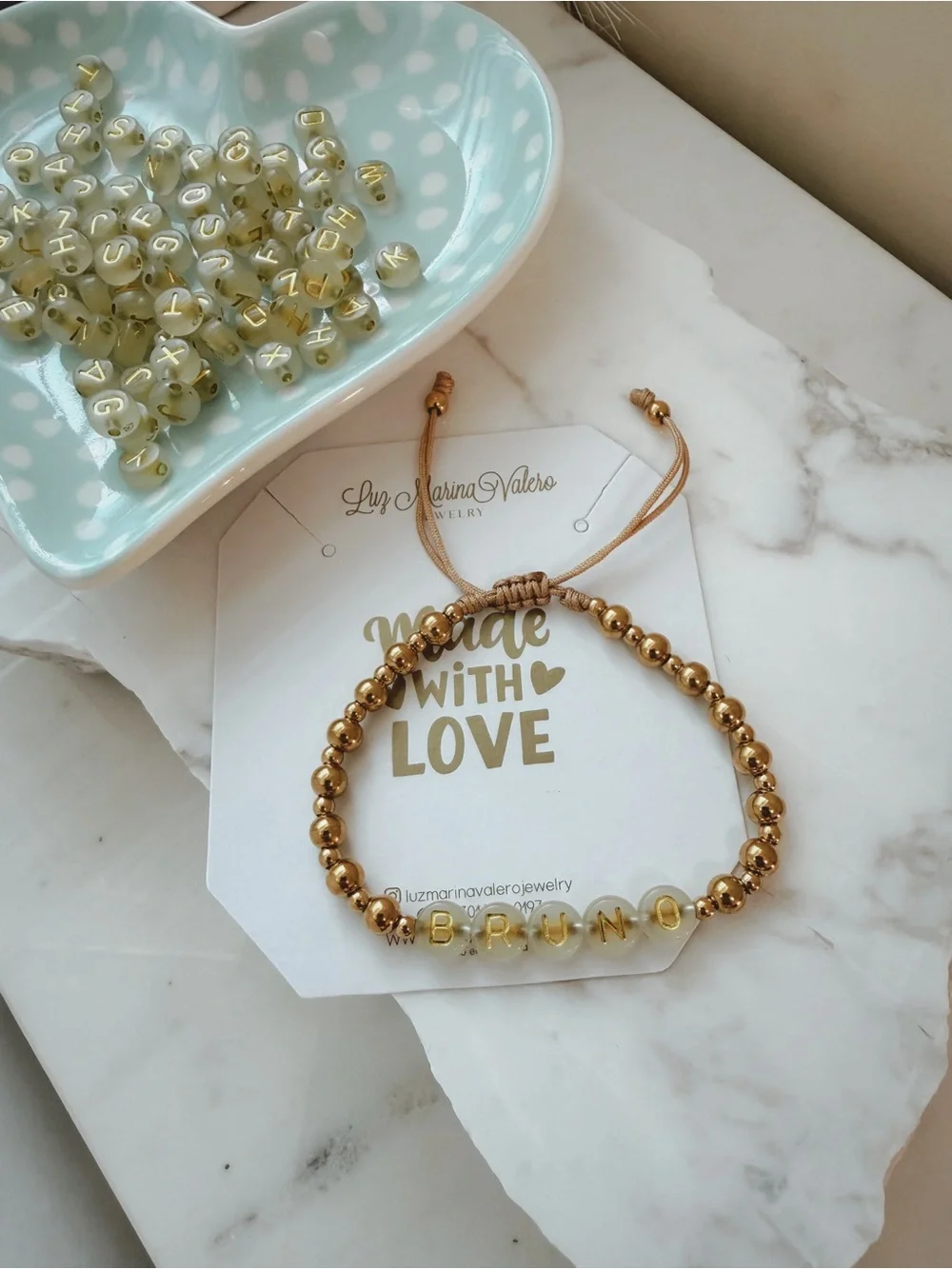 Personalized Stainless Steel beaded bracelet